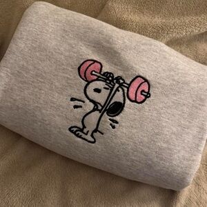 Gym Snoopy Embroidered Sweater